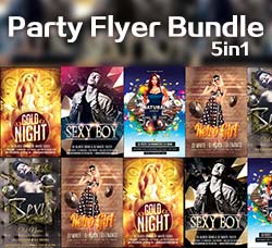 五套派对/聚会传单模板：5in1 Party Flyer Bundle